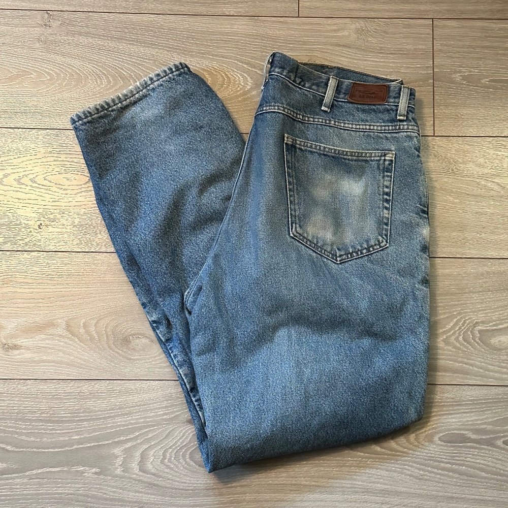 L.L. Bean Vintage Blanket Lined Warm Faded Jeans